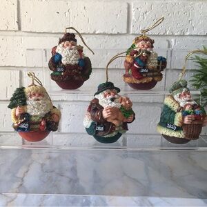 Galleria Lucchese Santa Christmas Ornaments 1800-1840 Lot of 5 Vintage 1993